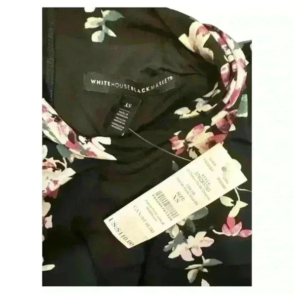 White House Black Market Chiffon Sleeve Floral Print Chemise Dress Size XS NWT - Picture 10 of 12